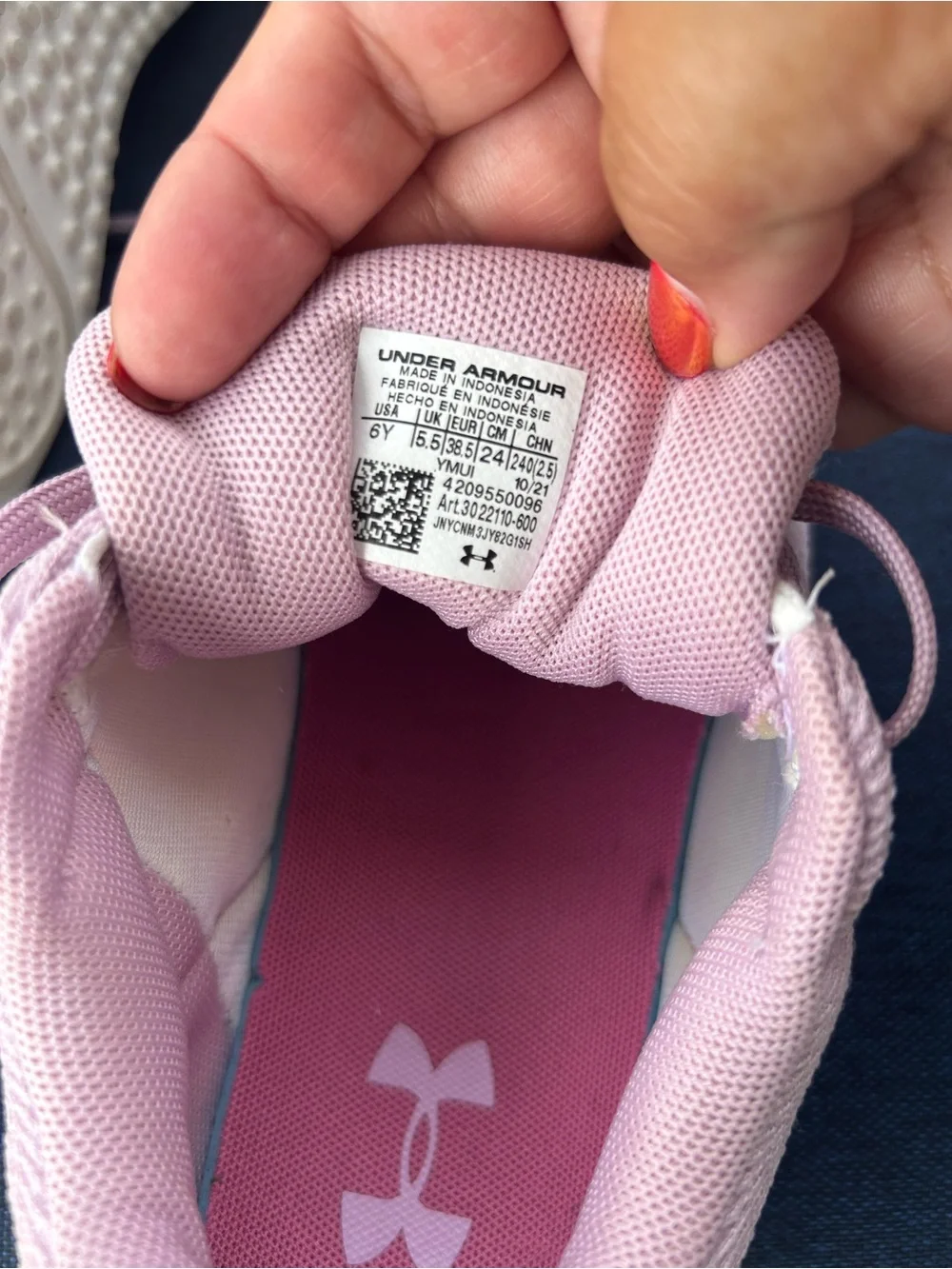 Under Armour Youth Light Pink Knit Training Sneakers